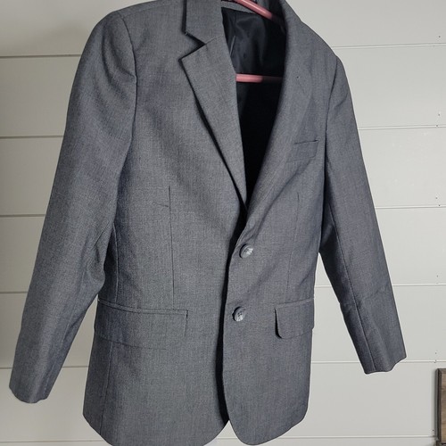 Paisley Slim Fit Boys 2 Button Suit Jacket Blazer Sz 5 Lined Gray - Picture 3 of 5