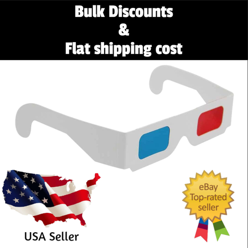 25 Pairs of 3D Glasses Red Cyan/Blue Universal Cardboard Paper For Movie & Card