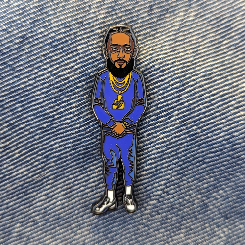 Nipsey Hussle Enamel Pin - Rap Legend - Hip Hop Icon - Neighborhood Hero - TMC - Picture 2 of 5