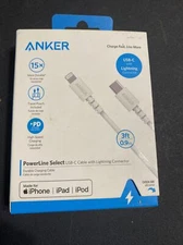 Anker 3’ Powerline Select USB-C to Lightning Connector - White Durable