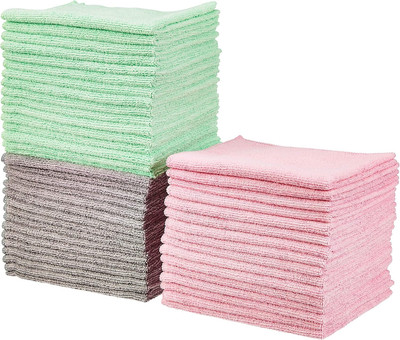Amazon Basics Microfiber Cleaning Cloths, Non-Abrasive, Reusable and Washable, P