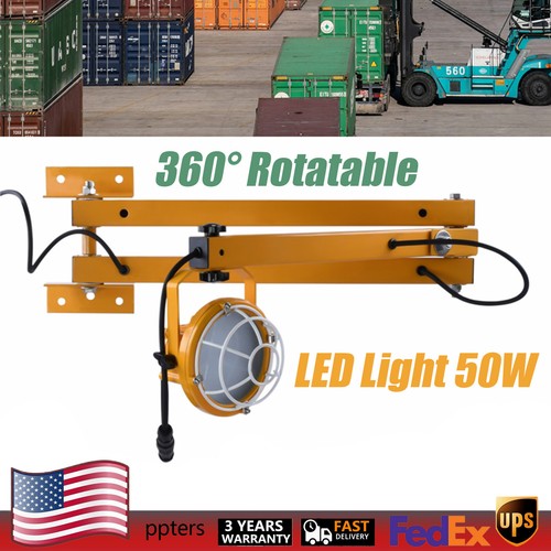 Foldable Loading Dock LED Lights Outdoor Work Swing Arm Lamp 360° Rotatable Lamp