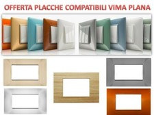 PLACCA PLACCHE PLACCHETTE VIMAR PLANA COMPATIBILE 3 4 7 COLORI OFFERTE PREZZI