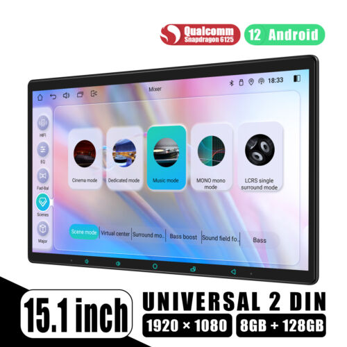 15.1 Zoll DOPPEL DIN Carplay Autoradio DSP GPS Navi Android 12 Qualcomm 8+128GB - Bild 2 von 15