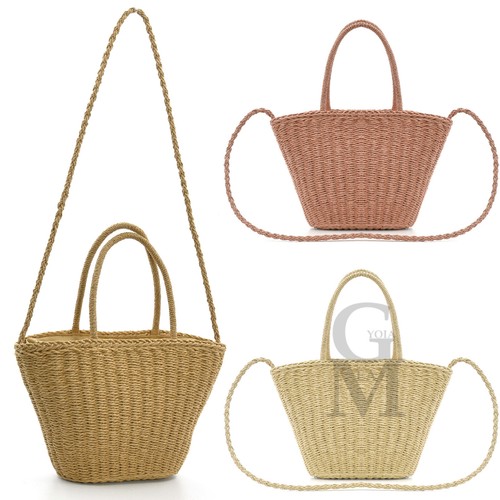 Borsa borsetta tracolla moda nuova coffa donna paglia vimini mare spiaggia  palma | eBay