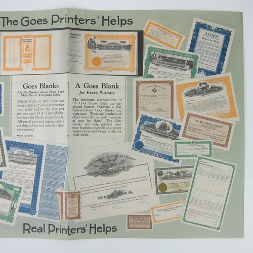 Vintage 1920s Goes Lithography Company Printers Bifold Advertising Brochure RARE - Picture 10 of 14