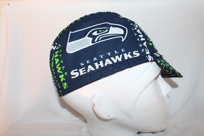 CYCLING CAP NFL SEATTLE SEAHAWKS HANDMADE IN USA  one size 100% COTTON 