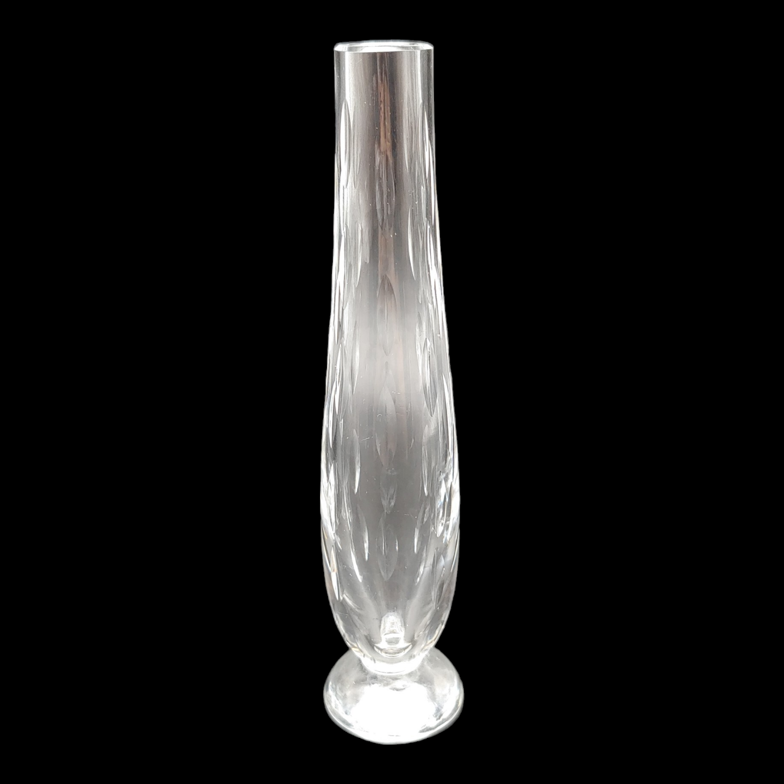 Waterford Cut Crystal Glass Bud Vase, 7" Tall Thin Clear Ardan Enis