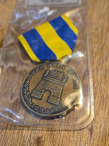 WAR WITH SPAIN 1898 - U.S ARMY USA FOR SERVICE VINTAGE Medal RARE COLLECTOR USA - Picture 3 of 3