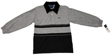 NWT Duck Head DHX Sport Long Sleeve Polo Boy's Small 4-5 Gray & Black