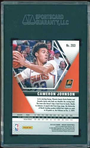 2019-20 Panini Mosaic Cameron Johnson #203 SGC MINT+ 9.5 SUNS RC - Picture 2 of 2