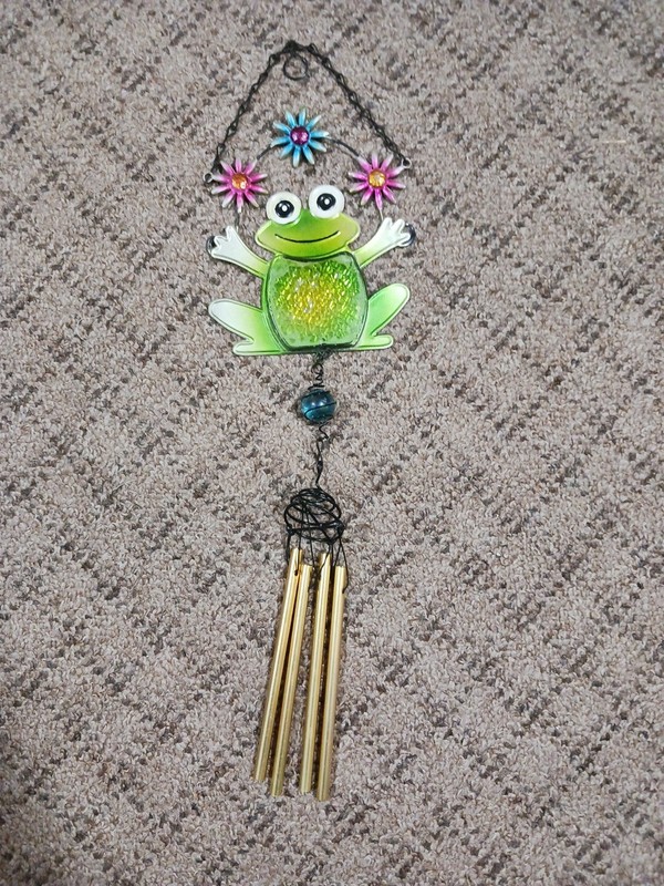 Cute Frog Windchime Perfect for a Home Office or Front Porch