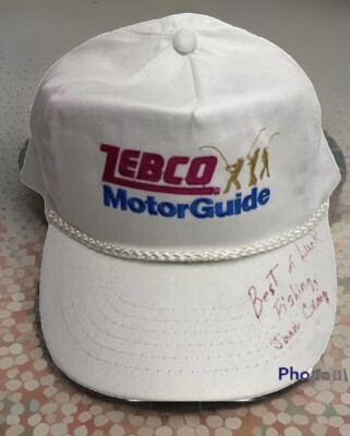 VTG Zebco Motorguide Trolling Snapback Trucker Hat Cap Rope Joan Craig Autograph