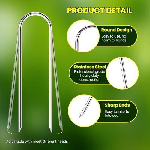 Garden Stakes Ushaped Tent Stakes Galvanized Landscape Staples Ground