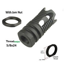 All Steel 5/8x24 Right Hand Thread Compensator Muzzle Brake Compatible 7.62 x 39