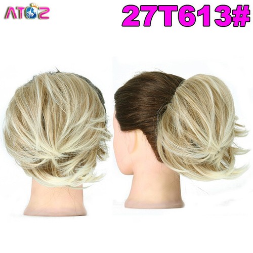 Fasce elastiche per capelli Messy Bun Scrunchie Wrap Chignon ciambella capelli sintetici - Foto 7 di 26