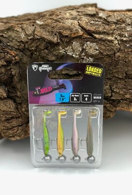 Fox Rage Ultra UV Slick Shad Loaded Lure Pack 4 Stück montiert 5cm 3g Barsch