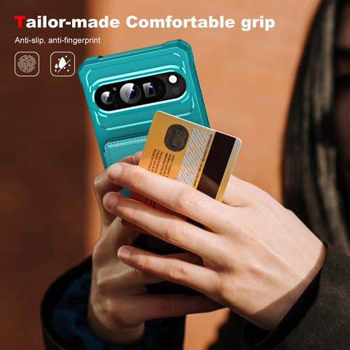 Funda trasera de cuero con ranura para tarjeta de crédito a prueba de golpes para teléfono Google Pixel - Imagen 20 de 52