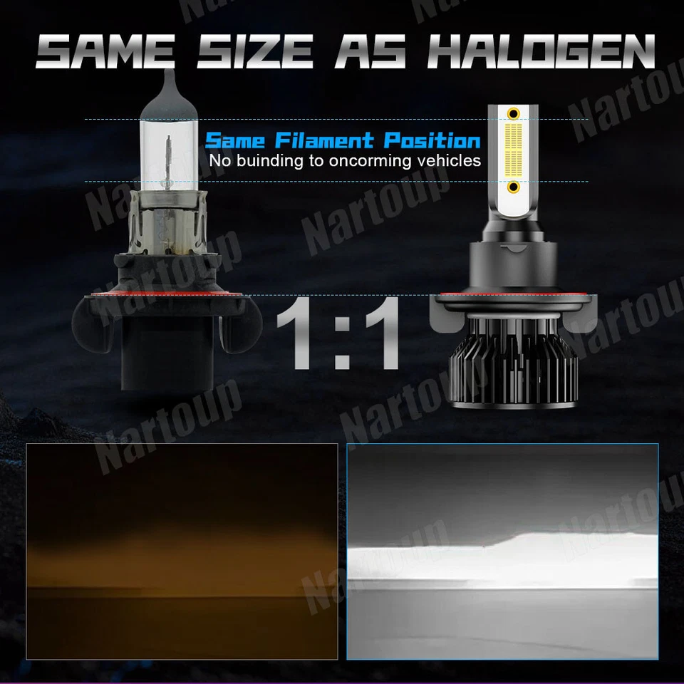 For Nissan NV2500 S SV Van 3-Door 2012-2021 White 9008/H13 LED Headlights Bulbs - Imagem 3 de 4