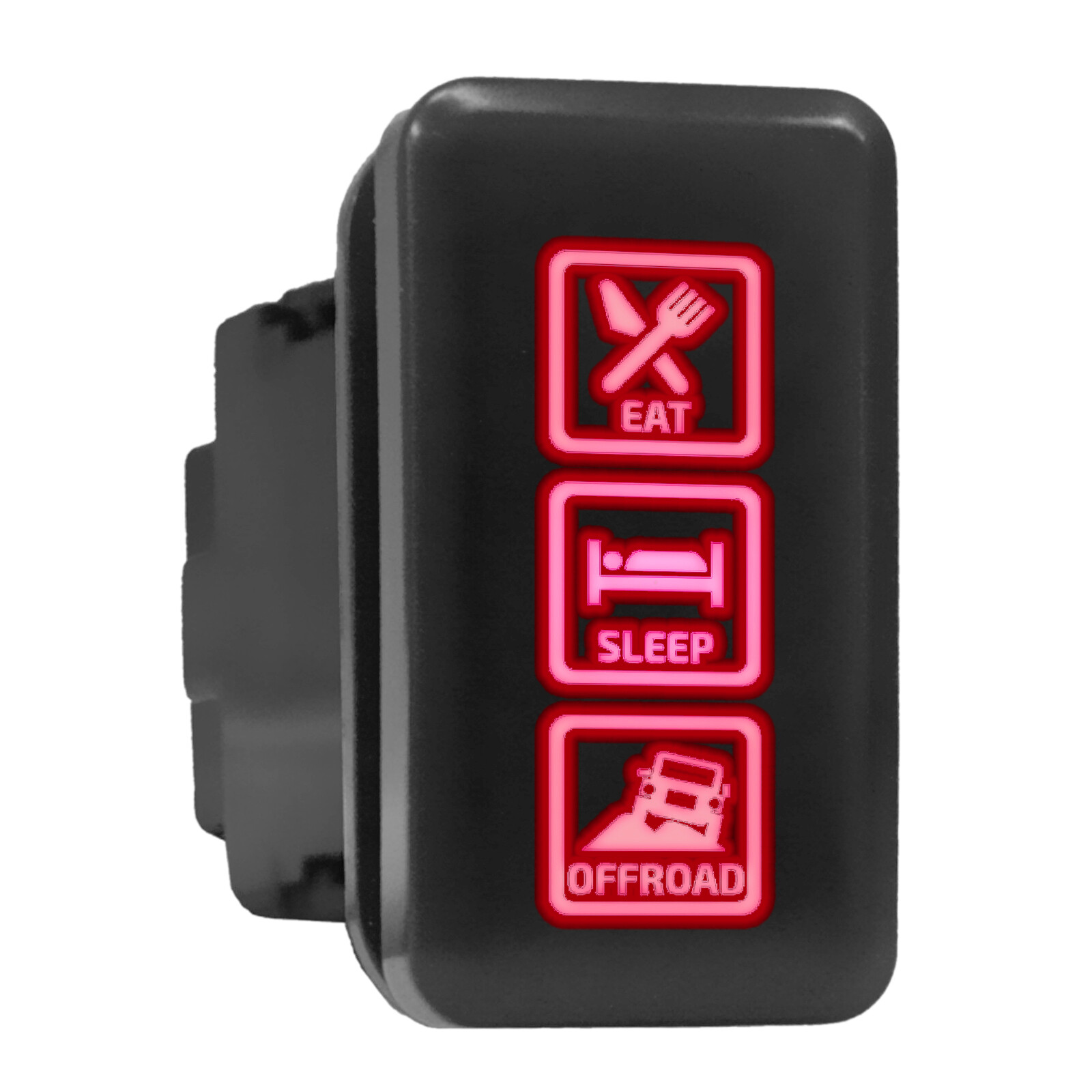 EAT SLEEP OFFROAD Red Backlit Push Switch 1.54x0.83 for Toyota