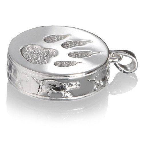 Cat Paw Pet Ash Holder Cremation Urn Keepsake Pendant Necklace Sterling Silver - Picture 2 of 4