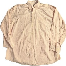 Tommy Hilfiger Men s Size XL 17-1/2 34-35 Peach Button Down Dress Shirt Orange