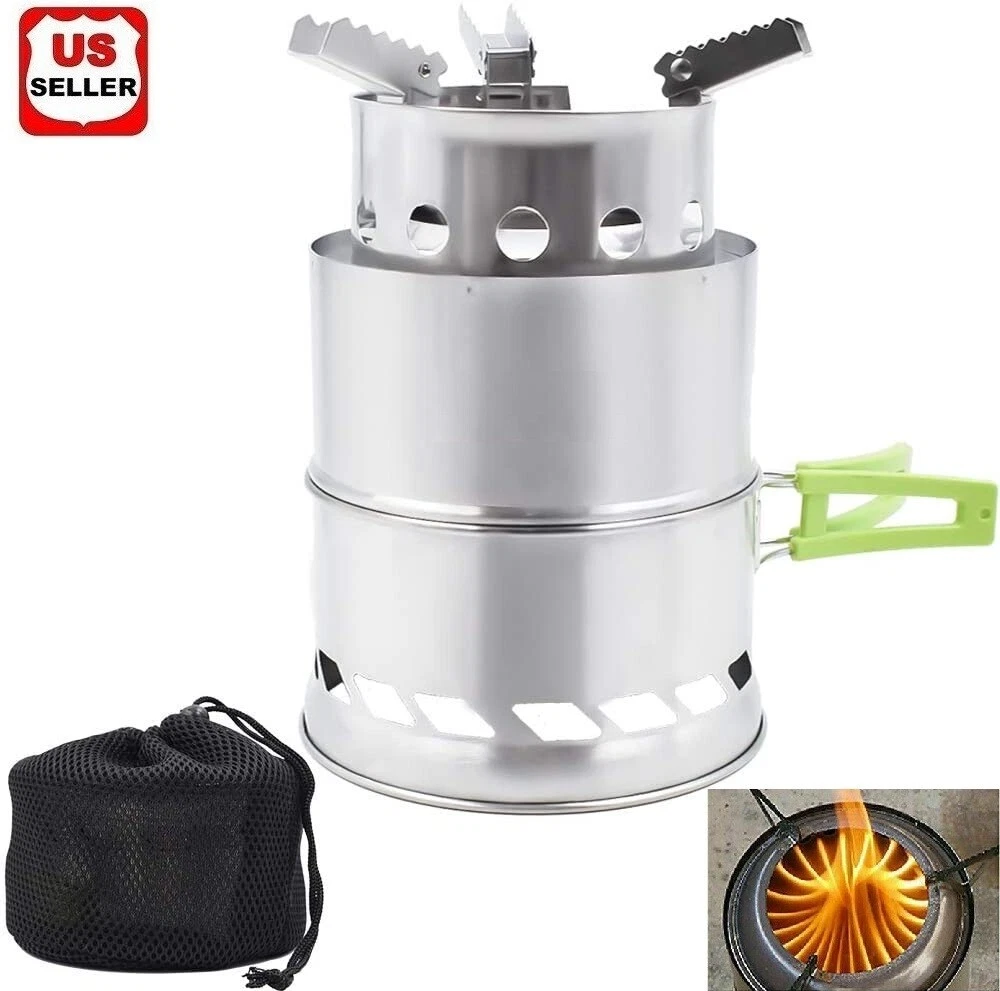 Camping Wood Stove Backpacking Wood Burning Stove Portable Outdoor Folding  Stov | eBay