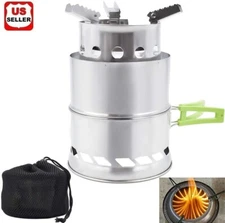  Camping Wood Stove Backpacking Wood Burning Stove Portable Outdoor Folding Stov