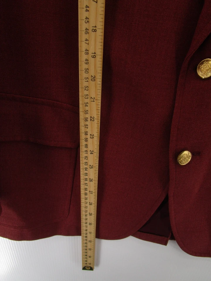 Abrigo Deportivo VINTAGE Palm Beach 44 Hombres Rojo Blazer Chaqueta Lúpulo Preppy Años 80 90 Foto 4 de 4