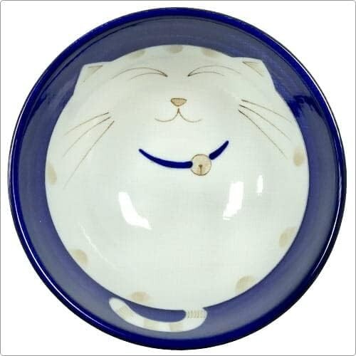 2er-Pack Porzellan Reissuppe 5 Zoll Schüssel Made in Japan blau Maneki Neko Katze 2471x2 - Bild 4 von 8