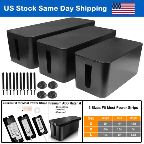 3er Pack Kabel Organizer Box Kabelmanagement Box mit Kabelversteck Box Sicheres Material - Bild 11 von 11