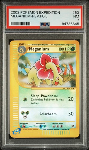2002 Pokemon Expedition Meganium Reverse Foil 53/165 PSA 7
