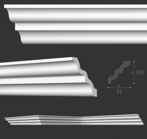 20 Meter Zierleiste LX-141 NMC Styropor Flachprofil 105x95 mm Stuckleiste, XPS - Bild 2 von 6