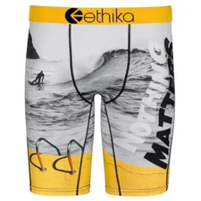 Ethika NOTHING MATTERS Surfer Water Yellow Black White Long Boxers Men's NWT