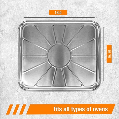 Disposable Aluminum Foil Oven Liner Silver Drip Pan Tray 18" x 15" - Choose Pack - Picture 2 of 6