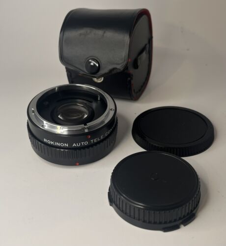 ROKINON Auto Tele Converter 2X C/FD Japan W/ Case And 2 Lens Caps