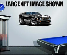 1971 Ford Mustang Boss 351 Wall Poster Decal Man Cave Graphics Garage Stickers