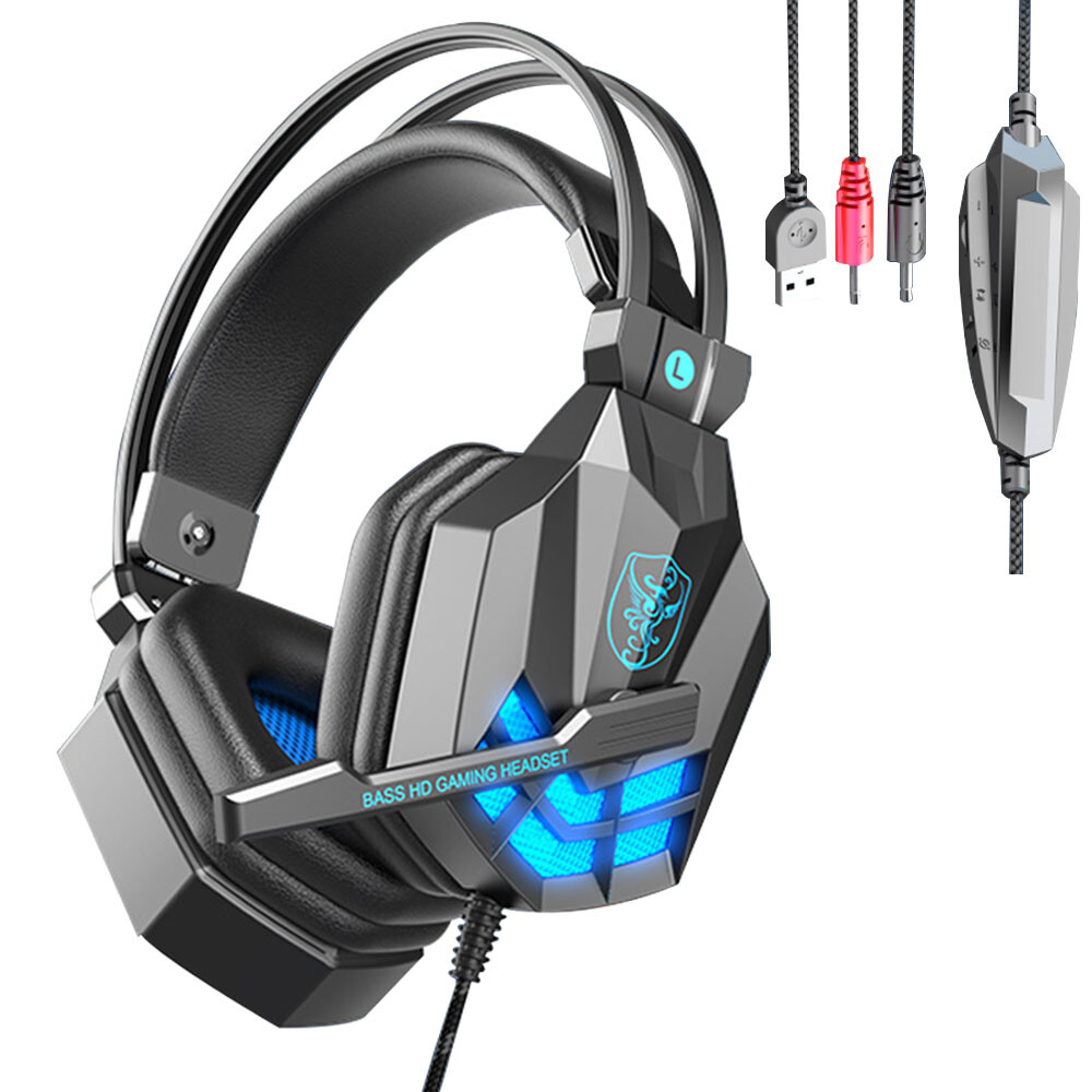 Gaming Headset with Mic for PS5 PS4 xBox Series X/S Switch PC Wired 3.5mm LED-image