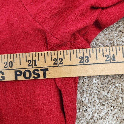 J. Jill Top Womens XL Red Rib Knit Shirt Cotton Blend Front Pockets V Neck - Picture 6 of 8