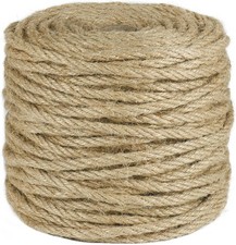 Tenn Well 5mm Jute Rope, 164 Feet 4Ply Twisted Thick Twine 5MM x 164FT, Brown