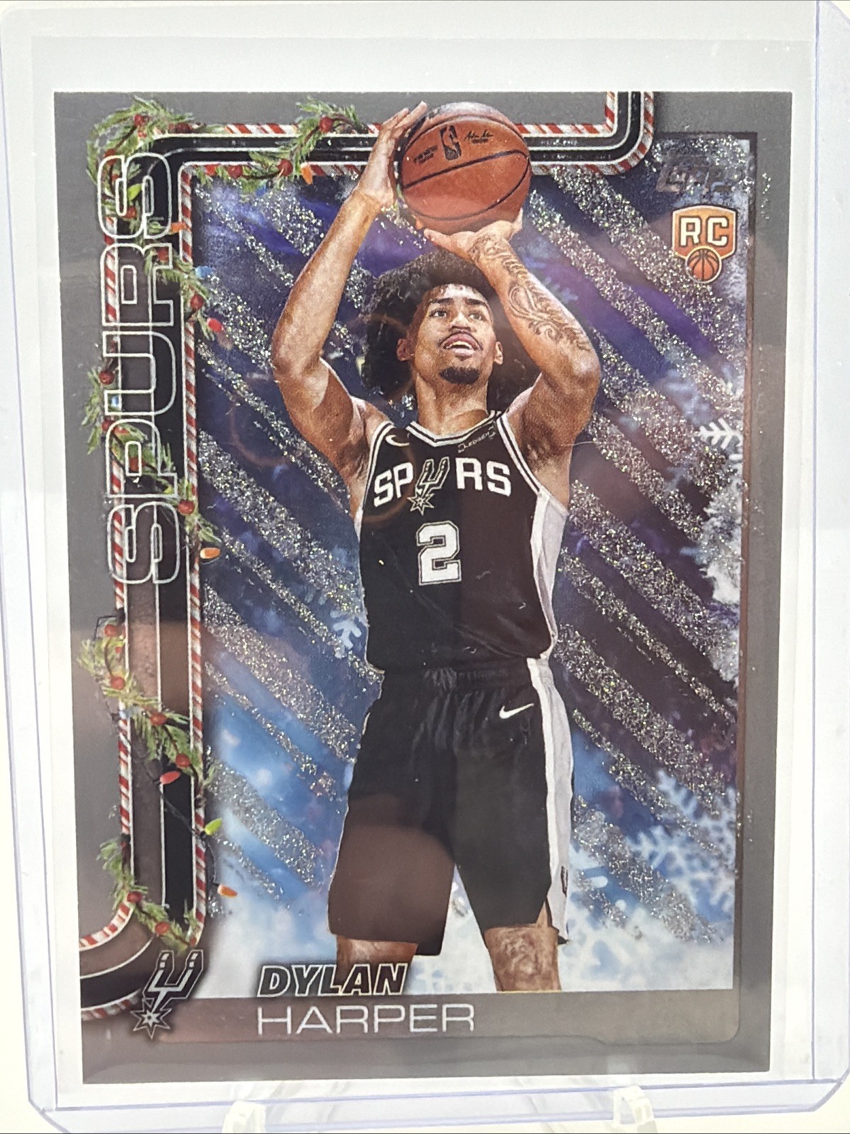 2025-26 Topps Holiday - Dylan Harper #H162 Holiday Silver Glitter (RC)