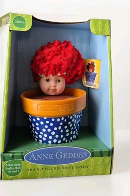 Anne Geddes Baby Red Flower in Pot 579210 Baby Puppe Soft Body  Sammler