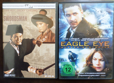 2 DVD * SWORDSMAN MIT JACKY CHEUNG + EAGLE EYE MIT SHIA LABEOUF