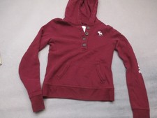Abercrombie Kids Size L Boys Bordo Cotton Blend Soft Shell Casual Hoodie 780