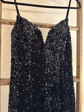 Portia And Scarlett black sequined mermaid gown