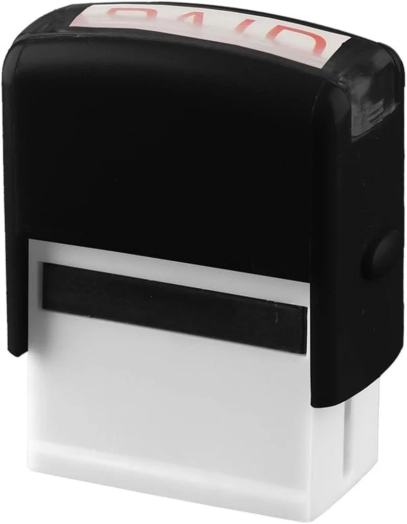 Paid Stamp Self Inking Rubber Stamp Red Ink Office Stamps Pre-Inked Refillable B