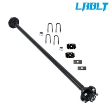 2000lbs Trailer Axle 5 lug Idler 49"~72" HF 38"~58" Spring Center w/ U Bolt Kit