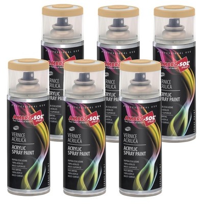 6x Spraylack Brillant Beige Innen Außen Universal Ambro-Sol V4001001_
