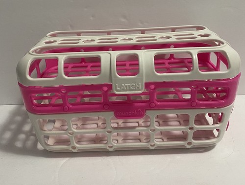 MUNCHKIN Pink High Capacity Dishwasher Basket 9”x5” Organizer Baby Supplies