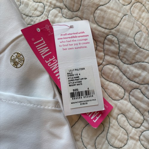 Lilly Pulitzer Fairway Performance Twill White Pants Size 4 luxletic Msrp 138 - Picture 5 of 7